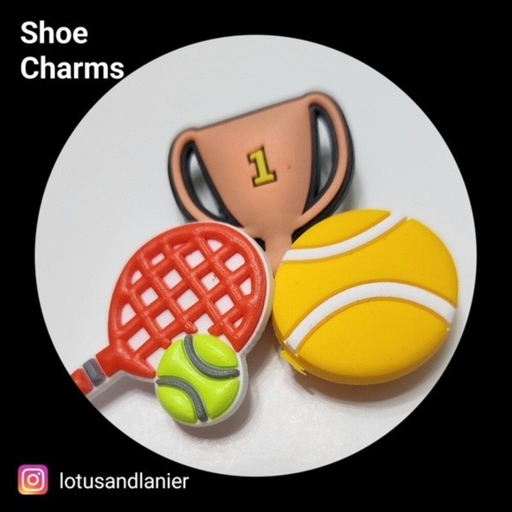 Shoe Charms "Tennis" Charms Set of 3